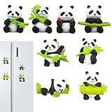 Calamite 3D a forma di panda, set di 8 magneti per frigorifero, divertenti magneti decorativi a forma di animale, adesivi creativi a lunga durata per lavagne, calendari, mappe, frigorifero, ufficio