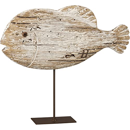Estatua rústica de pez para decoración de hogar miniatura 2