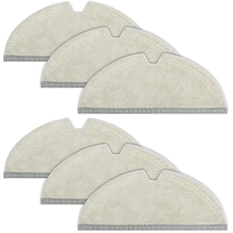 VIEWALL 6 Packs Reusable Microfiber Mop Cloth Compatible with Roborock E Series, Q5, Q5 Pro, Q5 Pro+, Q7, Q7Max, Q8Max,Q8Max+,S5, S5 Max, S6, S6 Pure, S6 MaxV Robot Vacuum Cleaner(Not for S8, S7) Cover
