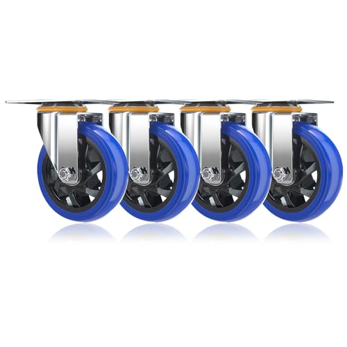 Trolley Carts Replacement Caster Wheel 4 Pack, 4 Inch 5 Inch...
