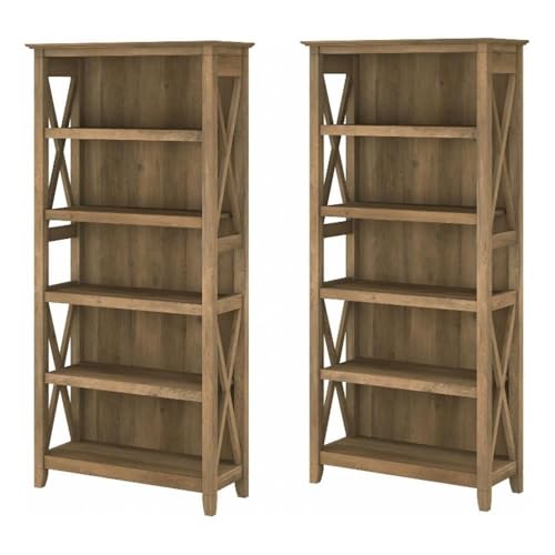 Bush Furniture Key West 5 Shelf Bookcase - Set of