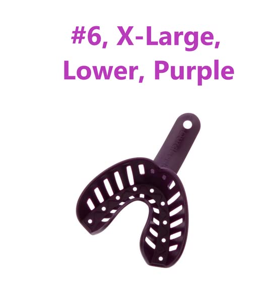 AmeriCan Goods 10/Pcs Dental DuraLock Plus Ortho Impression Trays Upper/Lower Dental Impression Tray for Adult/Children (#6 XL Lower)