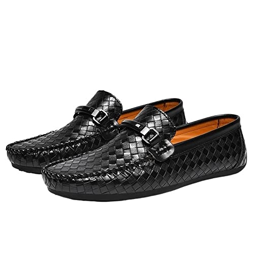 Men's Loafers Shoes Moccasins Shoes Flat Heel Plaid PU Leather Comfortable Flat Heel Flexible Casual Slip On
