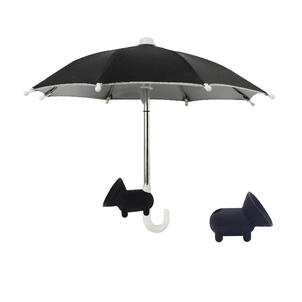 Renholin Phone Umbrella, Cell Phone Umbrella for Sun Shade Mobile Phone Holder with Umbrella and Universal Adjustable Cute suction Cup For Outdoor,
