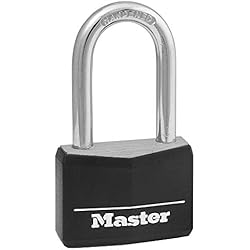 Master Lock Covered Aluminum Lock, Locker Lock with Key, Key Lock for Outdoors, 1 Pack, 141DLF,Black