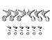 YMC TP20 Series 6 Pieces Guitar Parts 3 Left 3 Right Machine Heads Knobs Guitar String Tuning Pegs Machine Head Tuners for Electric or Acoustic Guitar With 2pcs Strap Locks,Chrome