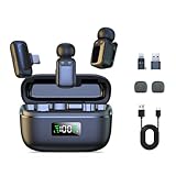 Wireless Lavalier Microphone for iPhone - iPad, Mini Microphone for Live Streaming, Video Recording, Android Phone Computer Outdoor or Indoor Interviews, YouTube, Vlog, TikTok (Black)