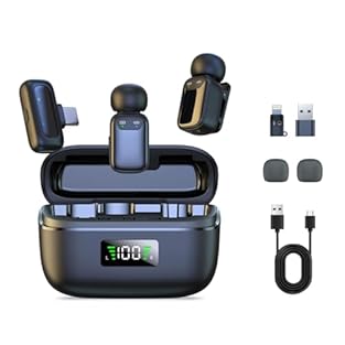 【New 2025 Model Lavalier Wireless Microphone】: utilizes state-of-the-art Series V 2.4GHz digital transmission and proprietary , it delivers crystal-clear, incredibly stable audio with a range of up to 200m. True wireless is not restricted, it automat...