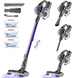 Akku Staubsauger, 25000pa Saugkraft Ultraleichter Staubsauger Kabellos, Vacuum Cleaner Akku Sauger, Bis zu 50Min Laufzeit, Stielstaubsauger kabelloser Staubsauger für Tierhaare,Teppich und Hartböden