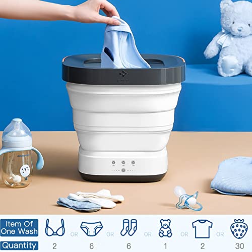 Portable Washing Machine - Foldable Mini Small Portable Washer Washing Machine With Drain Basket For Apartment, Laundry, Camping, Rv, Travel, Underwear, Personal, Baby - (110V-200V) - Pink #TOP5