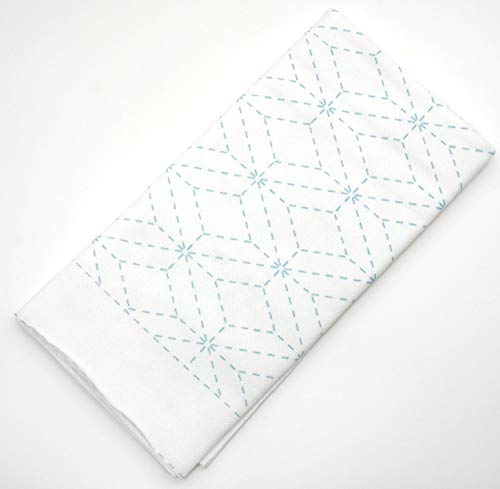 Yokota Daruma Sashiko Cloth Sashiko Fabric - Pre-Printed Sashiko Sampler - White with English Instruction Inside (White Triple Diamond Pattern) by Daruma - Image 2