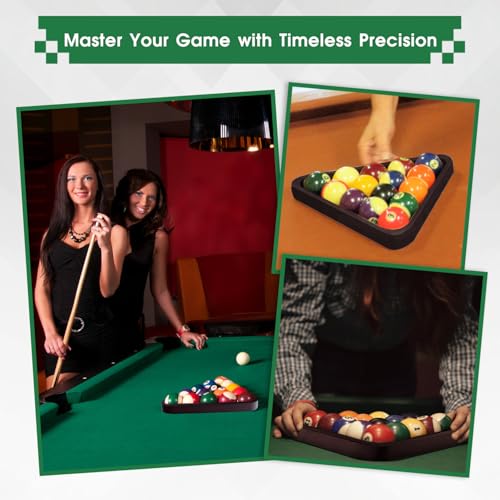 HMQQ Solid Wood Billiard 8-Ball Triangle Pool Ball Racks for 2-1/4\" Pool Balls (Mahogany) - Thumbnail 7
