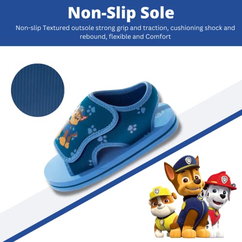 Nickelodeon Boys Paw Patrol Shoes- Summer Sandals- Kids Water Shoes - Chase Marshall Beach Adjustable Strap Open Toe Outdoor Slides Sport Hero Character Slip-On Waterproof - Navy Blue (Size 7-8 Toddler) #TOP3