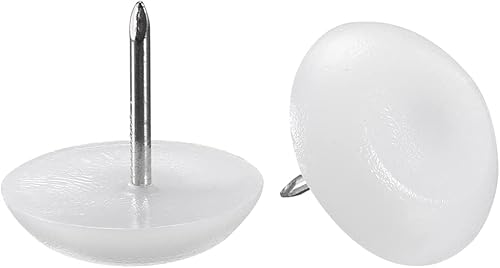 Miniatura 8 de uxcell Pies de muebles Uñas de plástico Glide Uñas Silla Patas de Mesa Protector Pad 0.551 in Dia Blanco 40pcs