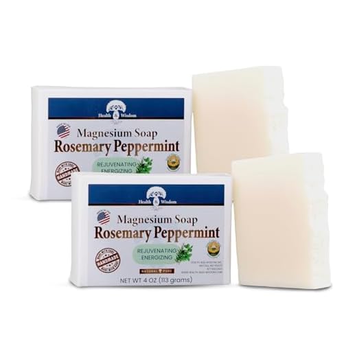 Health and Wisdom Barra De Sabonete Magnésio - Sabonete, Líquido, Totalmente Natural, Óleo, Barras Banho, Alecrim E Hortelã-Pimenta, 113 G (Pacote Com 2)