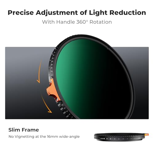 K&F Concept 77mm Variable ND Filter ND3-ND1000 (1.5-10 Stops), 28-Layer Coatings HD Optical Glass Adjustable Neutral Density Filter for Camera Lens(Nano-X Series) - 4