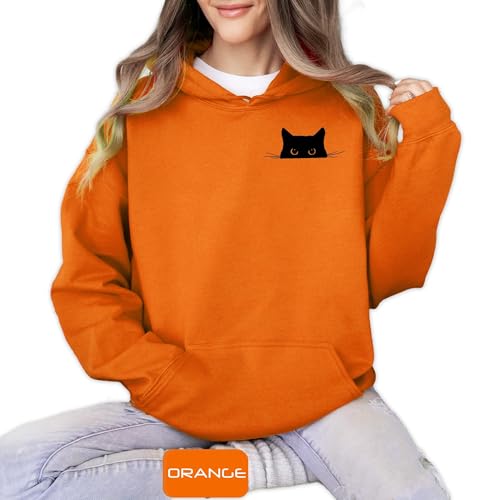 Cat in Pocket Sweatshirt, Peeking Black Cat Pocket Cute Men Women Kids Boys Girls Sweatshirt T-Shirt Hoodie, Halloween Matching Sweat Shirt, Halloween Cat Lover Gift Tee4