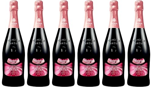 Tosti 1820 Brachetto d'Acqui DOCG Dolce - Spumante Rosso Aromatico 100% Brachetto - Note di Rosa - Piemonte - 6,5% Vol. Confezione con 6 bottiglie da 750 millilitri