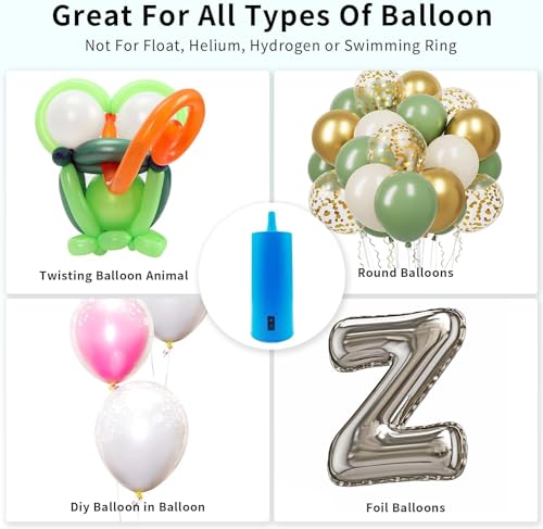 3T6B Balloon Pump Electric Air Pump for Balloons Portable Balloon Inflators Blower Machine for Birthday Party Balloon Decorations for Long Animal Twisty Curly Balloon, Foil Balloons(12V 18W) - Thumbnail 2