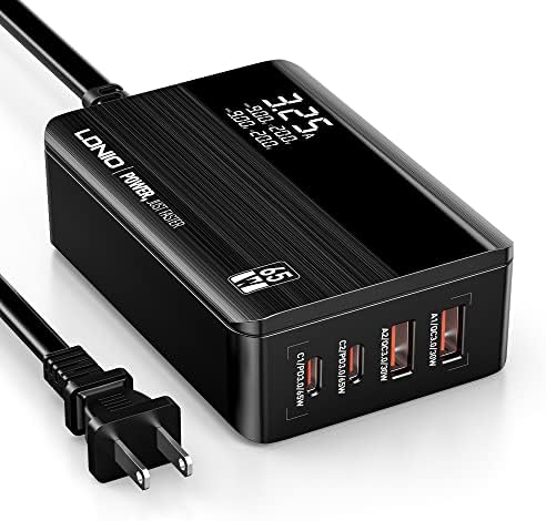 USB C Charger Block, LDNIO 4-Port 65W USB C Charger with LED Display, PPS Multiport Fast Charger Adapter with PD+QC4.0 for MacBook Pro/Air, iPad Pro, iPhone 14, Galaxy, Dell XPS, Steam Deck and More