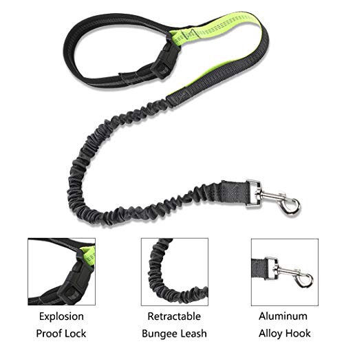 AIMENG Dog Leash with Waist Pack 2 Pieces Set Specials, Elastic Retractable Bungee Reflective Dog Leash & Multifunction Waist Pack Ideal for Medium to Large Dogs for Running Training Walking - Thumbnail 4