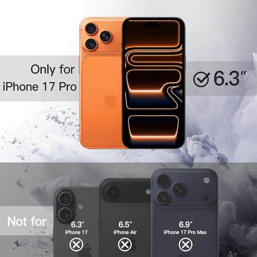 JETech Case for iPhone 17 Pro 6.3-Inch, Shockproof Phone Bumper Cover, Solid Color Matte TPU Frame, Anti-Scratch Clear Back (Orange) by JETech - Image 2