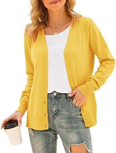 VIISHOW Women's V Neck Button Down Knitwear Long Sleeve Soft Basic Knit Cardigan Sweater