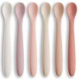Comfy Cubs Silicone Baby Spoons Set 6-Pack, Blush 6.46 x 0.95 in – BPA Free, Soft Gum-Safe Toddler Eating Essentials – Lightweight & Flexible Baby Spoons, Dishwasher Safe, Fun Utensils for Babies