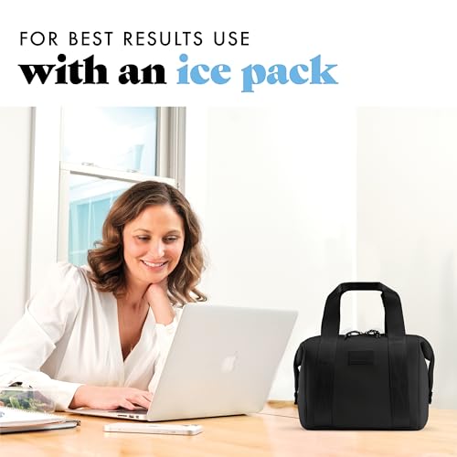 Fit & Fresh Neoprene Lunch Bag for Women, Insulated Womens Lunch Bag for Work, Tear & Stain Resistant Large Lunch Box for Women with Containers and Ice, Machine Washable Remi Lunch Bag, Black by Fit & Fresh - Image 7