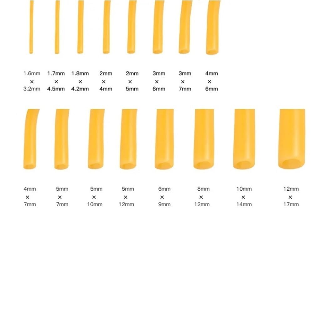 1 Meter Yellow Hollow Round Tube - High Elastic Latex Rubber Tubing for Versatile Applications(17mmx12mm)