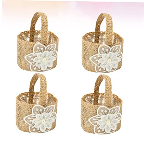 Gadpiparty 8 Peças Cesta De Vime Tecida Cesta Branca Para Flores Organizador De Armazenamento De Ali