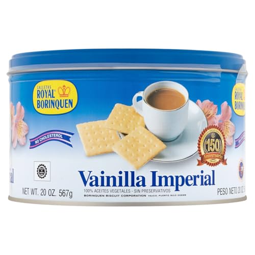Vainilla Imperial - Puerto Rico's Sweet Vanilla Cookie by Royal Borinquen - 20 oz Can