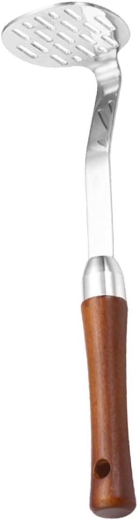 Handheld Potato Crusher Wood Stainless Steel Squash Bean