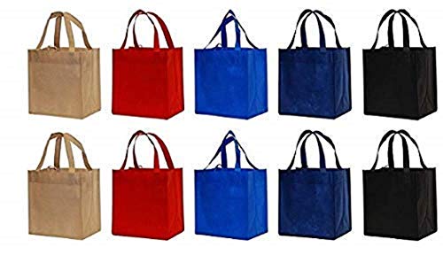 Earthwise Reusable Grocery Bags Shopping Totes Eco Friendly (10 Piece Pack)
