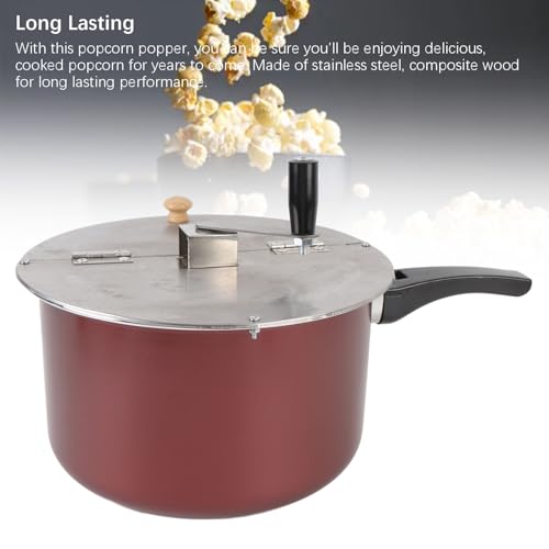 Popcorn Popper Machine, Stainless Steel Hand Operated Popcorn Maker, Delicious Homemade Popcorn Machine Gas Stove Induction Cooker Compatible by LAISANIM - Used condition - Image 8