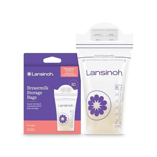 Lansinoh Breastmilk Storage Bags, 50 Count, Baby Essentials, Fast Freeze & Thaw Breast Milk Bags for Baby Bottle Feeding, Strength & Stretch, 6 Ounce
