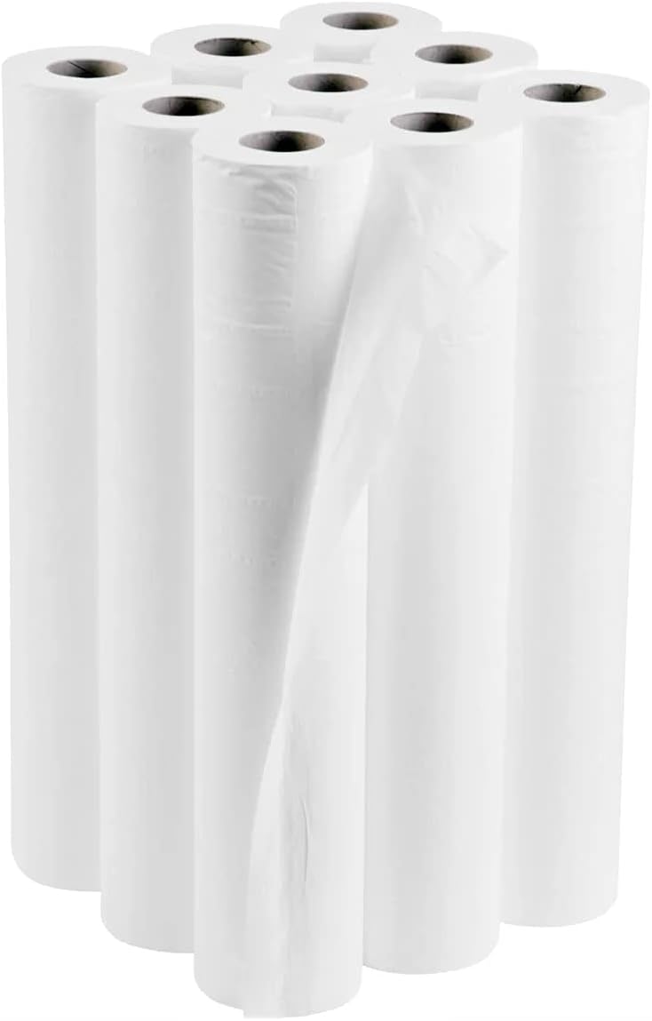 Trade White Couch Roll 20", 2 PLY Hygiene Roll-40 Meters Long (Pack of 9)