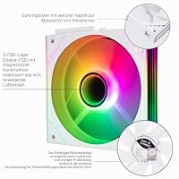 Thermalright TL-M12QRW-S X3 Gehäuselüfter-120mm Leise, PWM-Funktion, Infinity Mirror ARGB-Lichteffekte, Reverse-Fan-Blade-Design,Neues Power-Chip-Modul vereinfacht die Verkabelung, 3er-Pack – Ansicht 4