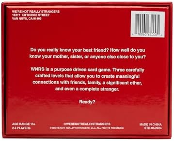 WE'RE NOT REALLY STRANGERS Card Game - 150 Conversation Cards for Adults, Teens, Couples, & Strangers - Icebreaker Questions for Game Night or Date Night, Ages 15+, 2-6 Players - 1
