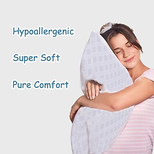 Sleep&Snuggle Ultra Bounce Down Alternative Bed Pillows - Hypoallergenic Poly-Cotton Check Design Case, Super Soft Sleeping Pillows Suitable for Back, Stomach and Side Sleepers (6)
