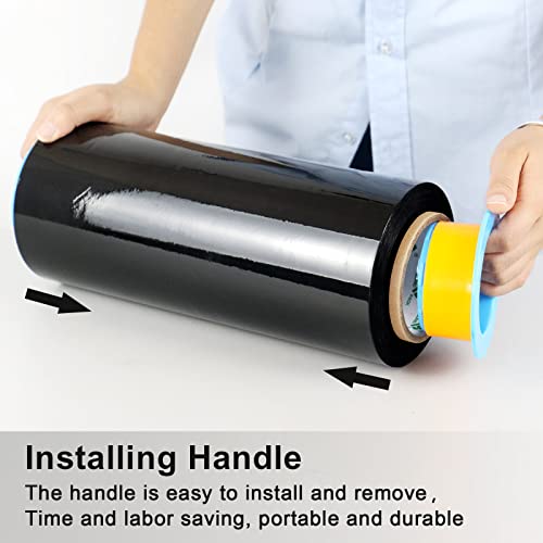 BOMEI PACK Black Stretch Wrap Industrial Strength with Plastic Handle 12" x 1000 Feet 80 Gauge 3-Pack, Black Shrink Wrap, Self-Adhering Black Plastic Wrap for Shipping, Moving by BOMEI PACK - Image 4