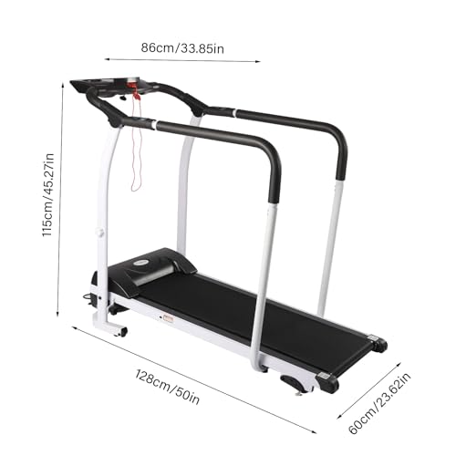 Image of Walking Pad Treadmill,2 in 1 Folding Treadmill,Walking Treadmill with Handrail,Home Recovery Fitness Exercise Machine for Senior with Heart Rate Monitoring