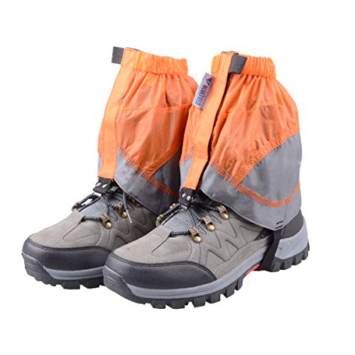 Triwonder Gaiters Low Gators Lightweight Waterproof Ankle Gaiters For Hiking Walking Backpacking (Orange & Gray) #TOP7