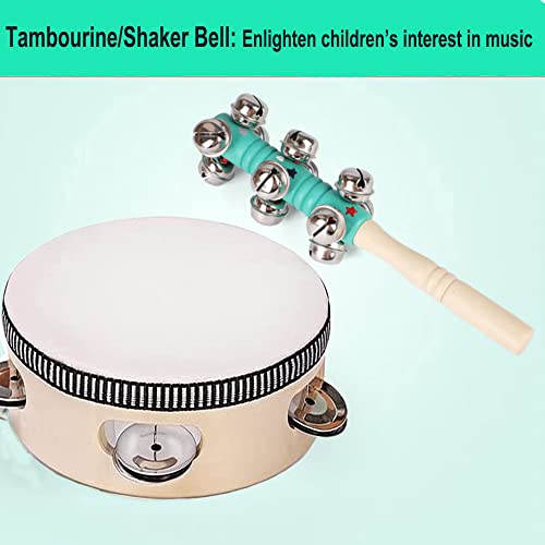 Kids Musical Instruments Sets, Montessori Wooden Percussion Instruments Toys Tambourine Xylophone for Kids Playing Preschool Education, Early Learning Musical Toys for Boys Girls Gift - Thumbnail 4