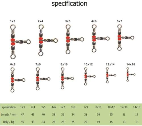 Cabilock 50pcs Fishing 3 Way Swivel Size Quick Connection 12 * 14 image 4