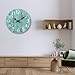 HYLANDA Wall Clock, 10 Inch Teal Silent Non-Ticking Kitchen Decor, Rustic Vintage Country Retro Decorative Clocks Battery Operated for Bathroom Bedroom Living Room Office(Aqua)