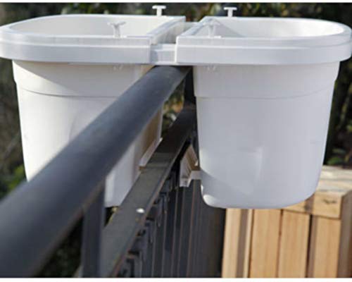 Fioriera vaso doppia autoreggente Bama Klunia cm 40 balconetta giardino terrazzo (PANNA)