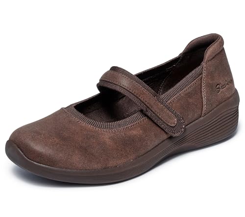 Skechers Modern Comfort fB[X Arya - Always Rising Vegan Mary Jane tbg - ߉\ȃXgbvA⃁[tH[B, uE, 25.5 cm