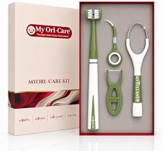 MyOrl Care Dental Care Kit | Combo Pack of Ultra Soft Bristle Toothbrush, Dental Floss, Stainless Steel Tongue Cleaner & Interdental Toothpick | Daily Oral Care | All-in-One Pack (Olive Green)