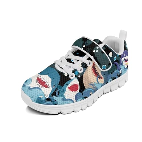 Howilath Sneakers for Kids Boys Single Buckle Mesh Sneakers Athletic Walking Shoes with Non-Slip Sole